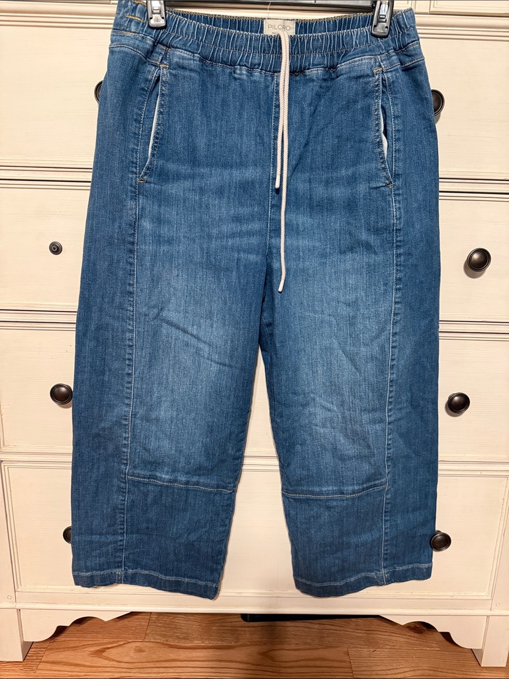 Pilcro Light Blue Drawstring Denim Cropped Pants